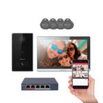 Kit de Videoportero IP Poe / Apertura de puerta con Tarjeta  /Monitor Interior / WiFi / Pantalla Tactil de 7" T DS-KIS608-P