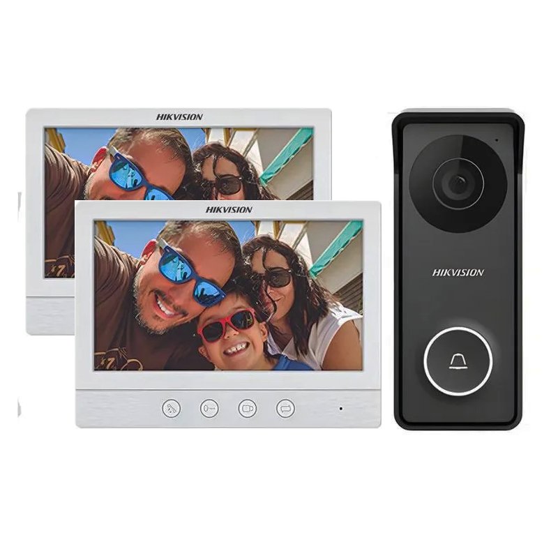 HIKVISION_DS-KIS213_KIT2.jpg KIT VIDEO PORTERO ANALOGO 2 MONITORES HIKVISION DS-KIS213_KIT2 - Imagen 1